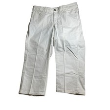 Lee Classic Fit Women Jeans White Cotton Spandex Blend Straight Leg Size 16 M