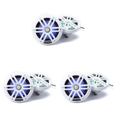 Rockford Fosgate M1-6 RGB LED 6.5" Marine Speakers 6 Pack White   2-Way Coa...