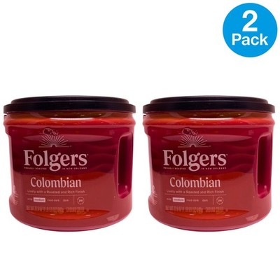Folgers Colombian Medium Roast Coffee 22.6 oz 2 Pack New