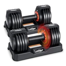 25/55 lbs Pair Adjustable Dumbbells Set, Dumbbells with Anti 25lbs Pair-Prime