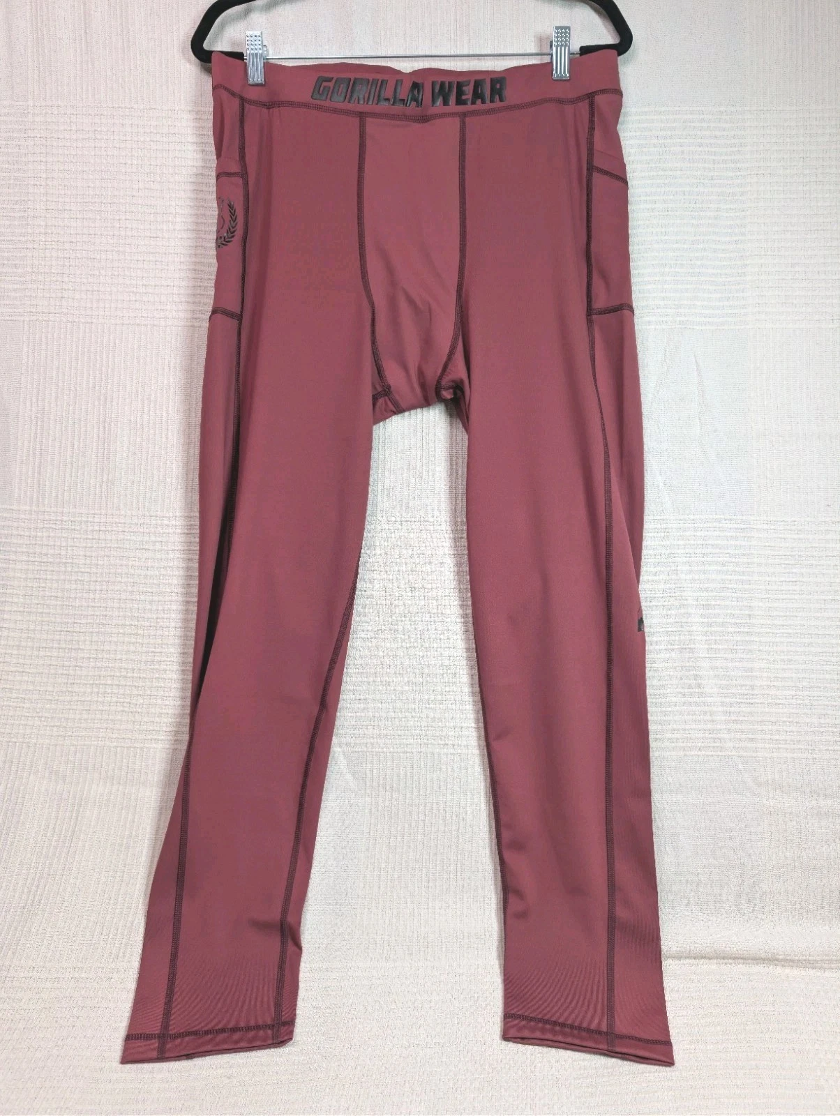 Gorilla Wear Men's Smart Tights Bodybuilding Gym Pants Burgundy Base Layer 3XL