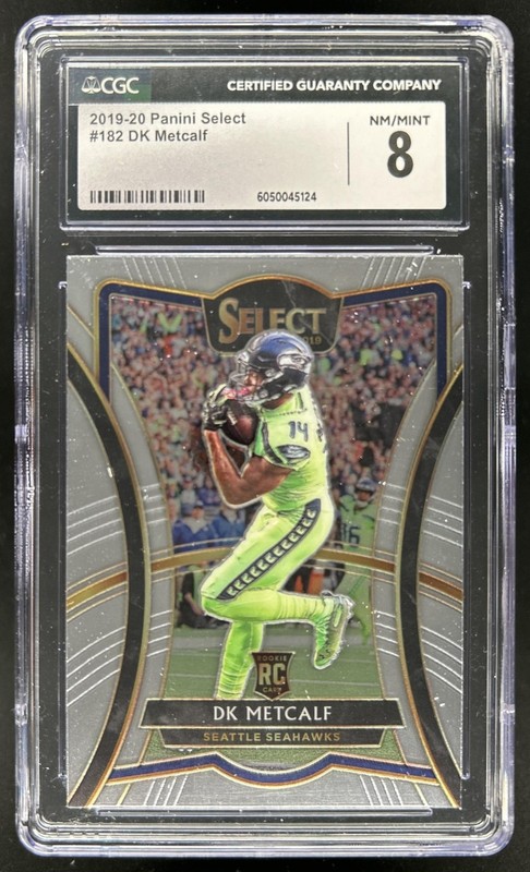 2019 Panini Select DK Metcalf RC Rookie Premier Level #182 Seahawks CGC 8