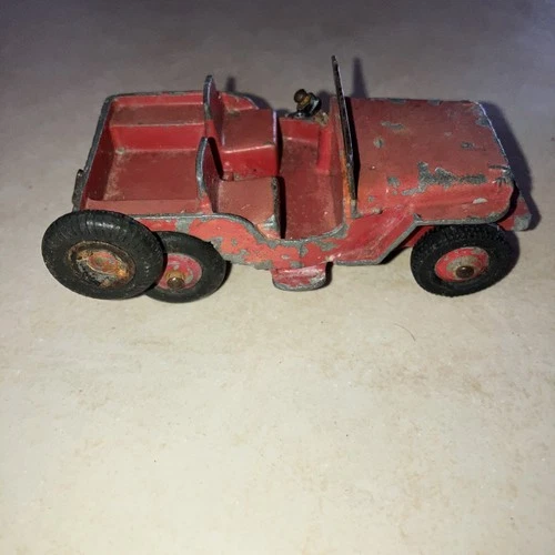 Vintage Dinky Toys collectible Red Jeep Diecast model