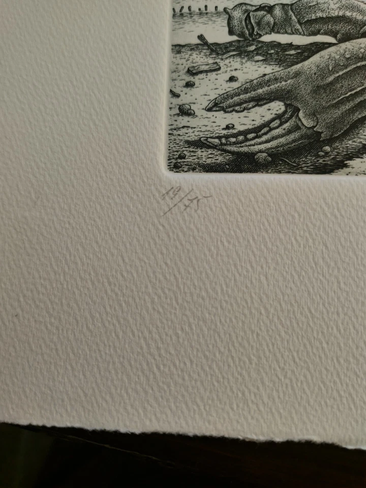 Peter Froese, Strand, Kupferstich, handsigniert, numeriert 1987 - Bild 3 von 3