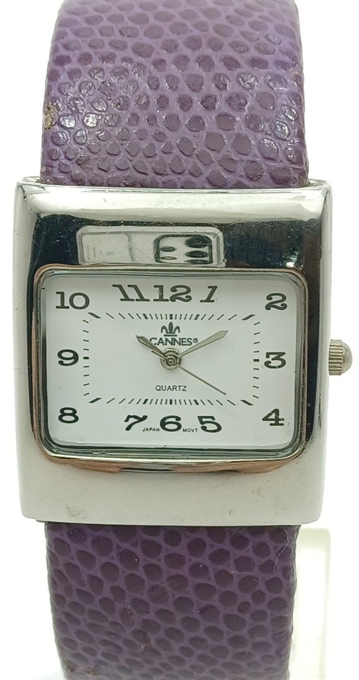 Vannes Paris Rectangular Quartz Watch Silver Case… - image 2