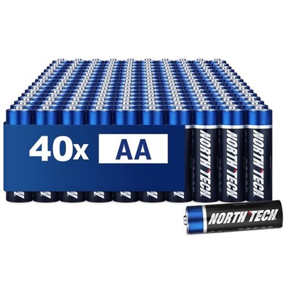 AA Batterien 40 Stück Ultra Alkaline Leistungsstark North Tech 2800mAh MHD 2034