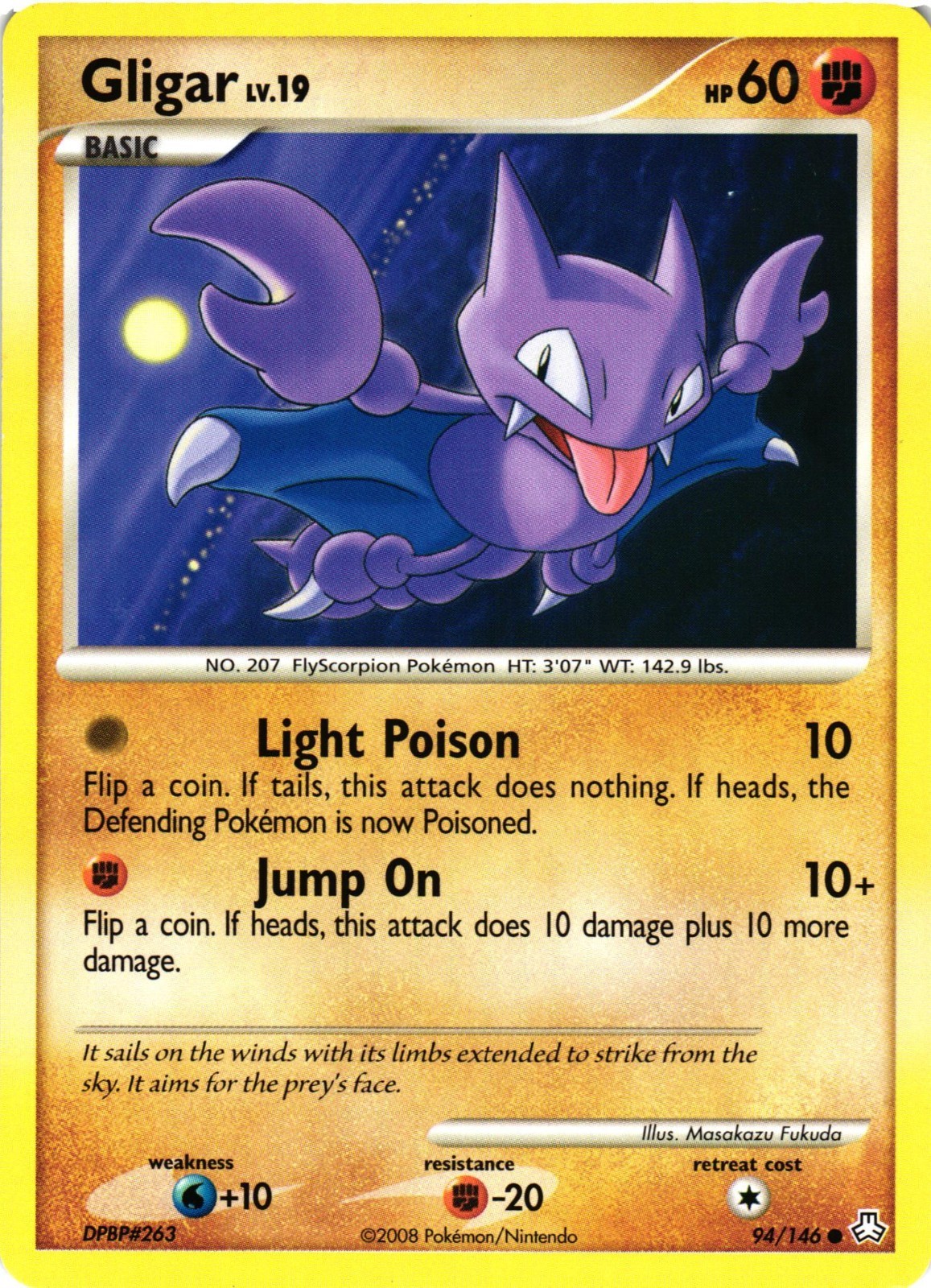 Pokemon TCG Gligar 94/146 Common Legends Awakened VLP
