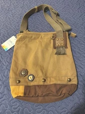 CHALA Patch Canvas Crossbody Bag Purse With Owl & Flowers MISSING Hang Charm NWT