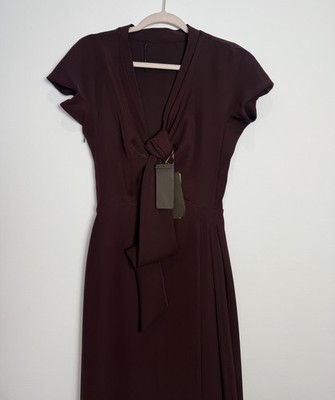 Ermanno Scervino Dress Women s US 6 Plum Hand Made in Italy Sheath Designer NWT