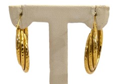 14K Gold Earrings, 1'' Diameter