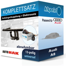Für Audi A8 1994-12.1998 AUTO HAK Anhängerkupplung abnehmbar + 13polig E-Satz