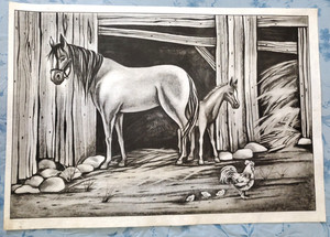 TRI CHEM 8425 by The Stable Liquid Embroidery Picture w instructions 13"x 9"