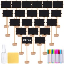 20Pcs Wood Mini Chalkboard Signs,Food Labels for Party Buffet,Food Tags with ...
