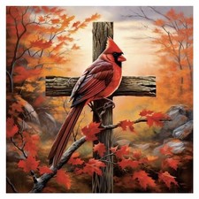 Cardinal Cross Diamond Painting Kit 5D DIY Full Drill Wall Art Decor DIY Kit