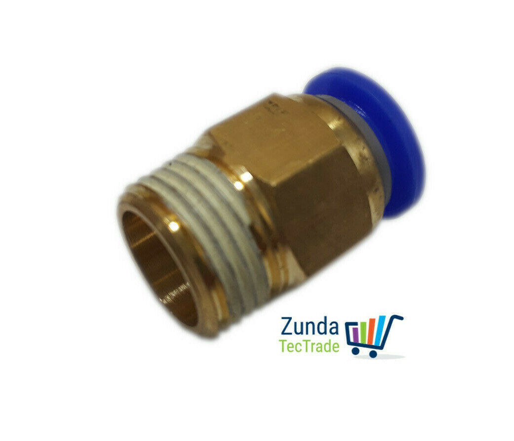L-Steckverschraubungen Mit Außensechskant – Winkel Steckverbinder Für Druckluft Pneumatik (R 1/8 Auf 4 Mm Schlauch), Messing Vernickelt, Bis 20 Bar