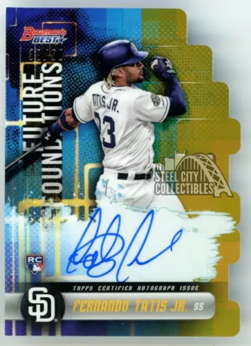 Fernando Tatis Jr 2019 Bowman's Best Foundations Gold Autograph Rookie RC 38/50
