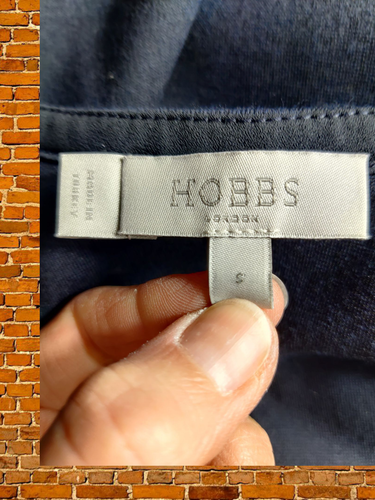 Hobbs GRÖSSE SMALL DUNKELMARINE WICKELOBERTEIL T-SHIRT FLATTERÄRMEL FREIZEIT ARBEIT DAMEN - Bild 4 von 5
