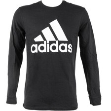 Adidas Basic Badge of Sport Long Sleeve T Shirt, Black, S
