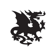 Dragon Heraldic - Vinyl Decal Sticker - Multiple Color  Sizes - ebn621