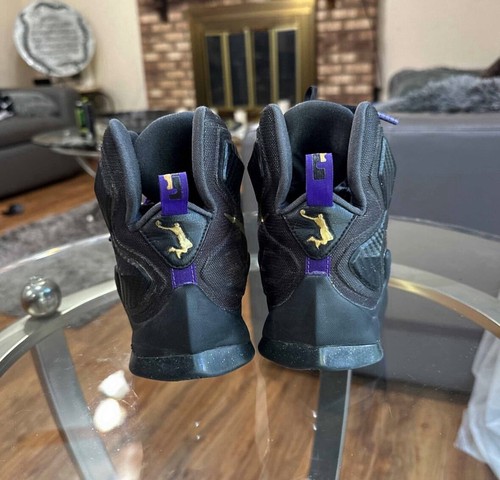 Size 9 - Nike LeBron 13 Pot of Gold BHM Black Carbon Purple Vintage Basketball - Picture 4 of 7