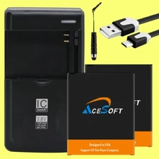 Long Endurance 2x 4420mAh Battery Home Charger Cable f Samsung Galaxy On7 G6000