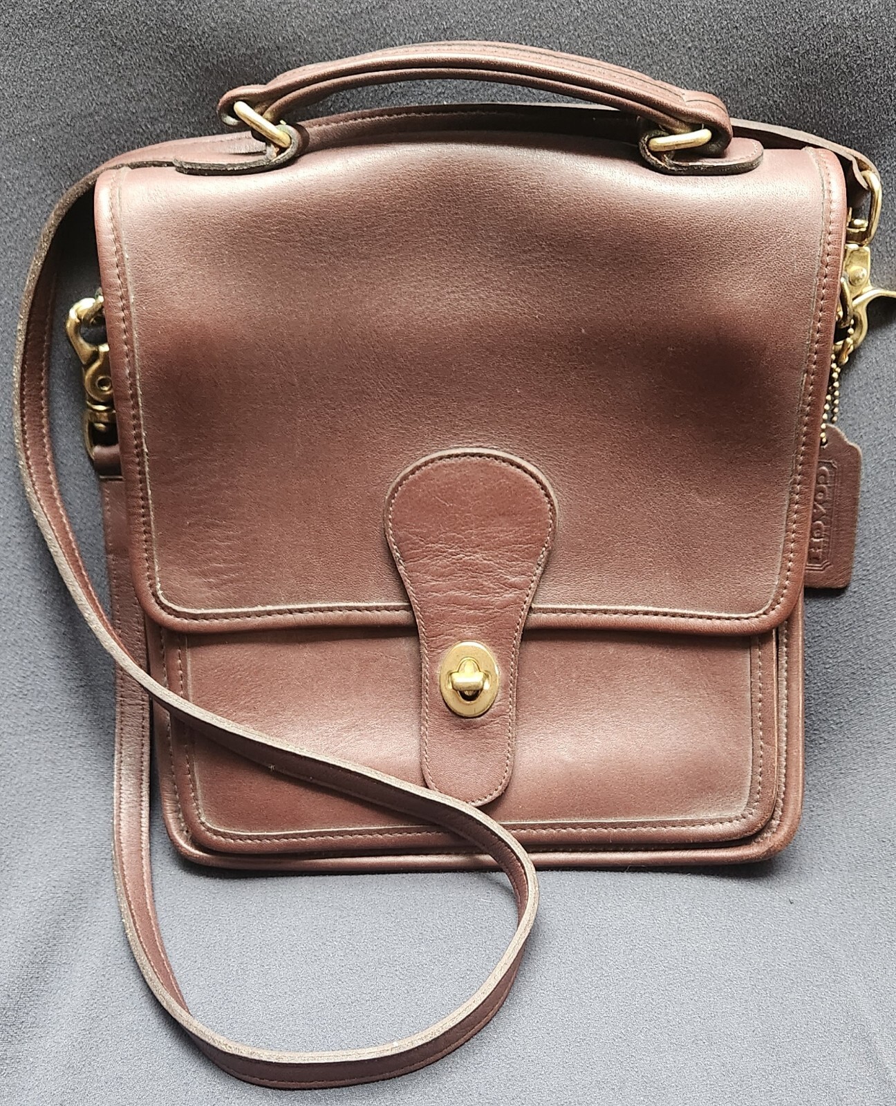 Coach Vintage Brown Leather Purse Cross Body Bag 5130 Gem