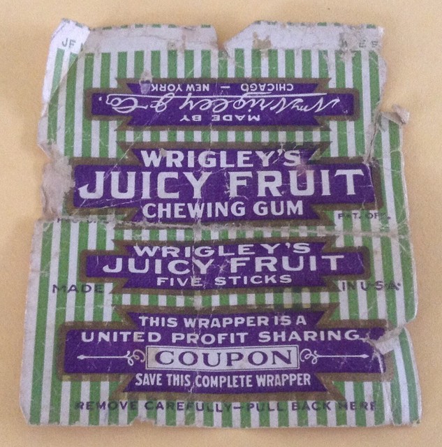 Wrigley's Juicy Fruit Chewing Gum Wrapper United Profit Sharing Coupon