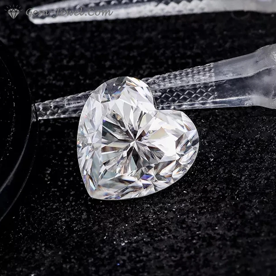 Precioso 10 X 10 MM 3,30 CT Completo Blanco Forma de Corazón Corte Suelto Moissanita 4 Anillos Foto 2 de 4