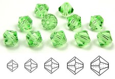 Czech Bicone Crystal Beads Chrysolite pale green 3mm 4mm 6mm 8mm MC Rondelle