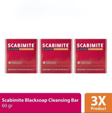 SCABIMITE Blacksoap - Sulfur, Charcoal & Aloe Scabies, Anti Itch & Moist Soap 3x