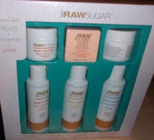 Raw Sugar Gift Set: Body Butter, Sugar Scrub, Bath Fizzer, and 3 Body Washes NEW