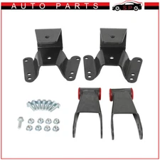 4" Drop Shackle+Hanger Rear Leaf Spring Lowering Kit For Chevy C10 2WD 1973-1987