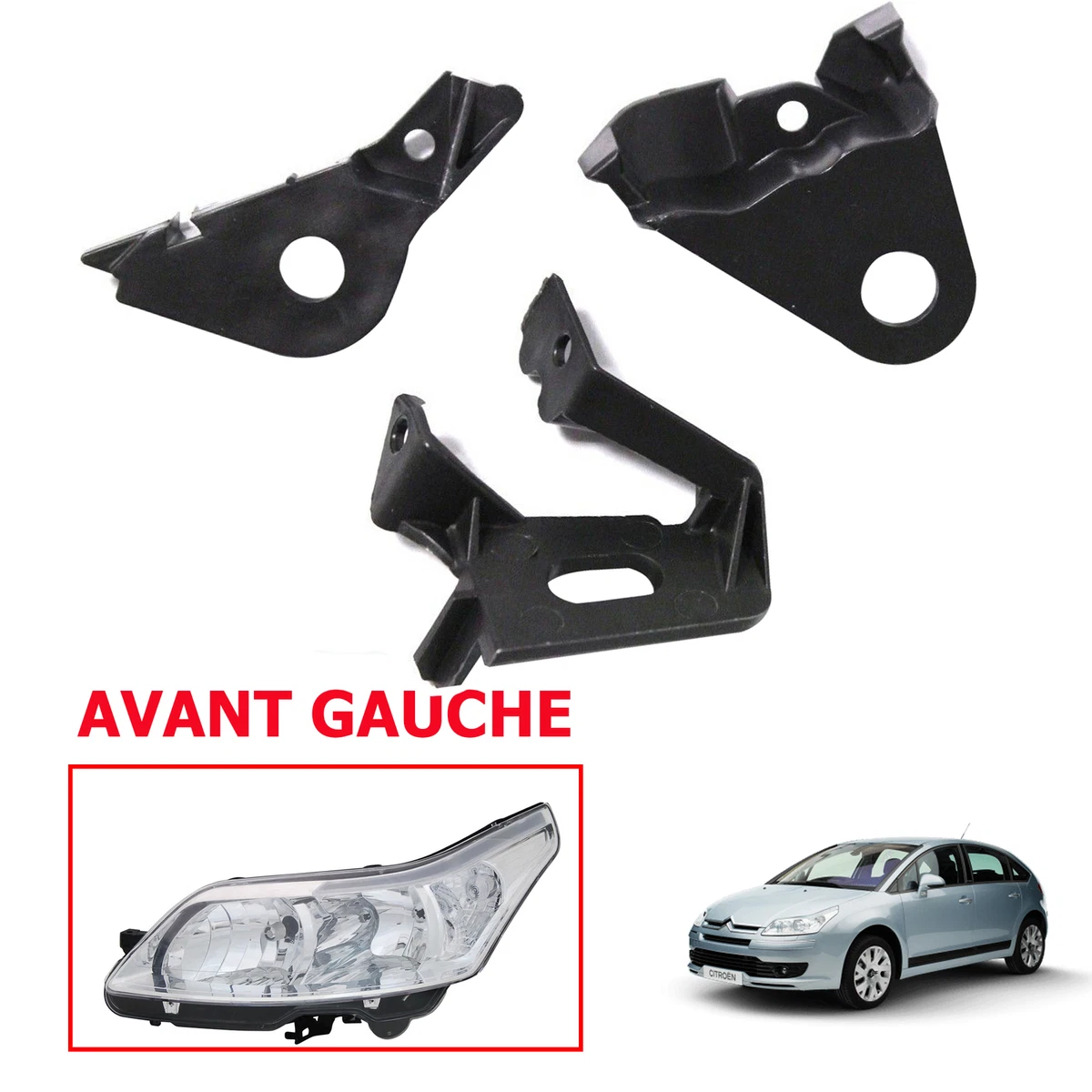 Repair Kit Headlight Left Intended Citroen C4 I Of 04 To 11 