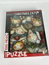 VTG Holiday Cats Susan Winget Christmas Hat Holly Berries Cardinals NEW