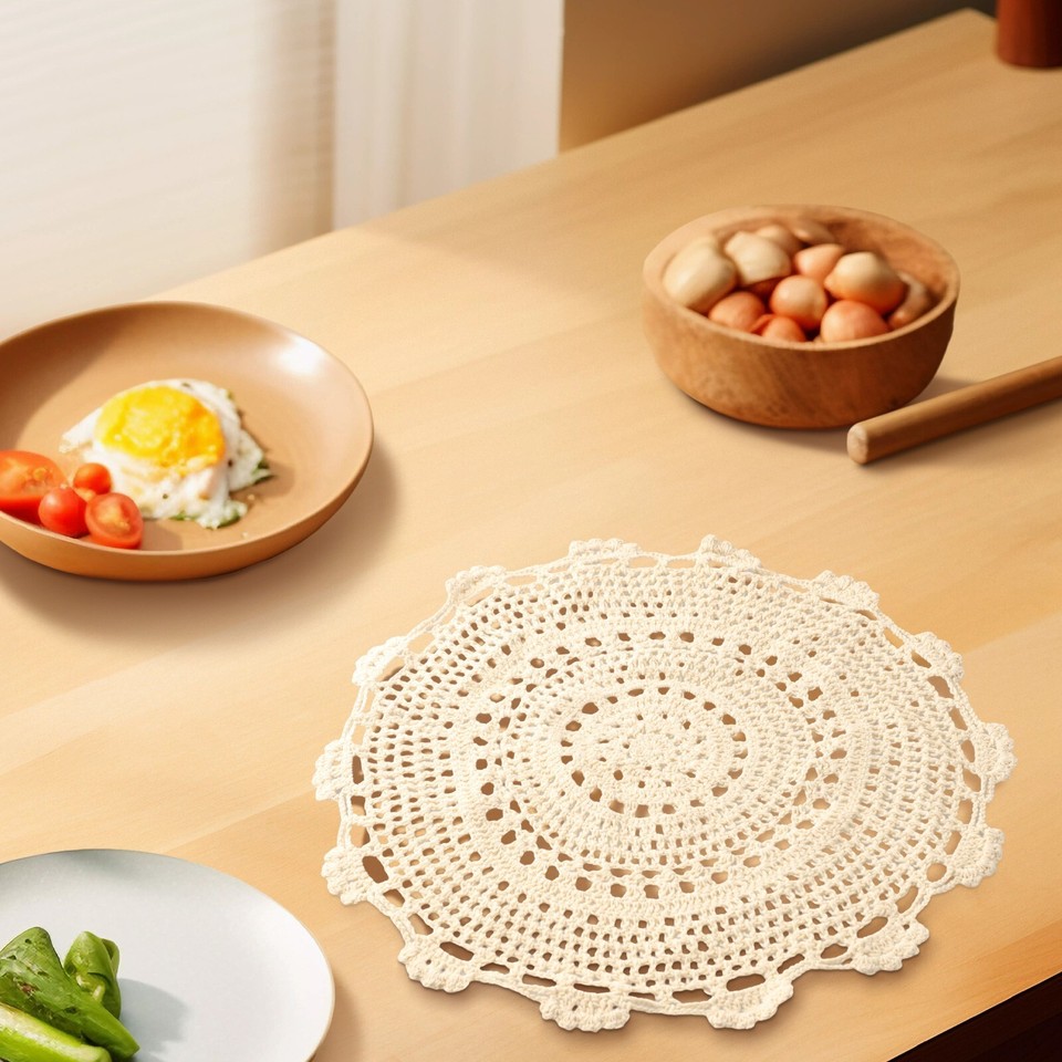 Vintage Tablecloth Home Decor Handmade Crochet Cotton Table Cloth Doily