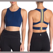 NWT 58 Free People  Small  FP Movement Delta Zip Sports Bra in Navy P17