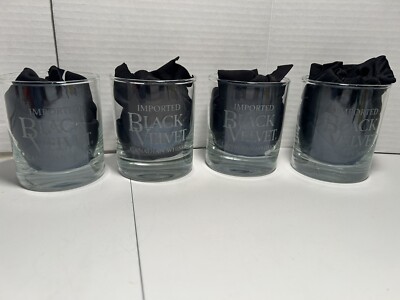 4 Black Velvet Rocks Whiskey Glasses Ohio Smoothest Sports Fans Canadian F