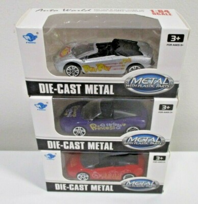 Trio von Boxed Auto World Metall Druckguss Auto