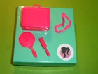 Vintage BARBIE FRANCIE TWIGGY HOT PINK COSMETIC CASE BRUSH MIRROR + HAIR RIBBON