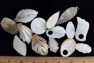 Vintage MOP Lot Mixed Pieces For Jewelry Or Crafting Some Carved Random Sizes