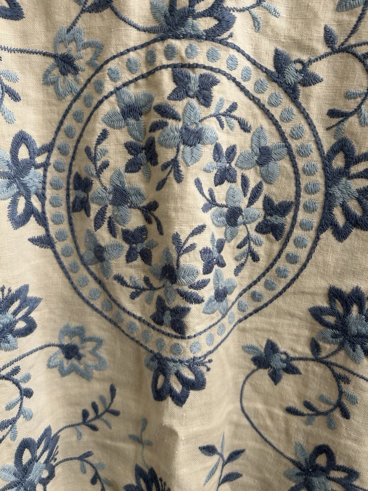 Chaqueta J. JILL Fairy Tale Cottage Core Floral Bordada 100% Lino Talla 2X Foto 4 de 4