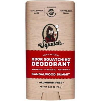 DR. SQUATCH Men's Natural Deodorant Sandalwood Summit 2.65oz - New