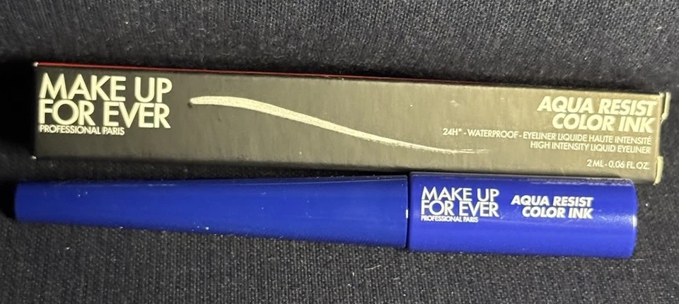 Make Up For Ever Aqua Resist Color Ink High Pigment Liq Eyeliner 14 Cobalt NIB - Image 2 of 3
