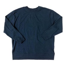 Member's Mark Women's Long Sleeve French Terry Crew Neck Sweatshirt Blue Cove XL