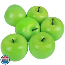 Cllayees Fake Fruit Artificial Apples, Set of 6 Decorative Fruit Lifelike Fau