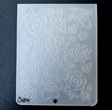 FLORAL DOODLES Sizzix Embossing Folder 4⅝"×5¾" Daisy Posies Garden Cute um382