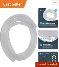 High-Quality Clear PVC Tubing 10 Ft - 5/8" ID x 3/4" OD for Drainage & Lab