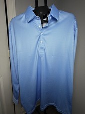 Collars  Co. Dress Collar Polo Size X-Large Blue Gingham Long Sleeve