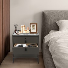 Smart nightstand with Fingerprint Locking Drawer ,Bluetooth player,Led light,USB