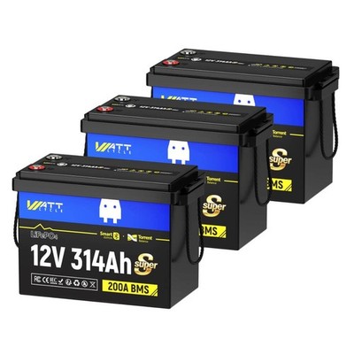 LiFePO4 Lithium Batterie 12V 314Ah 200A BMS Solarbatterie Tieftemperaturschutz